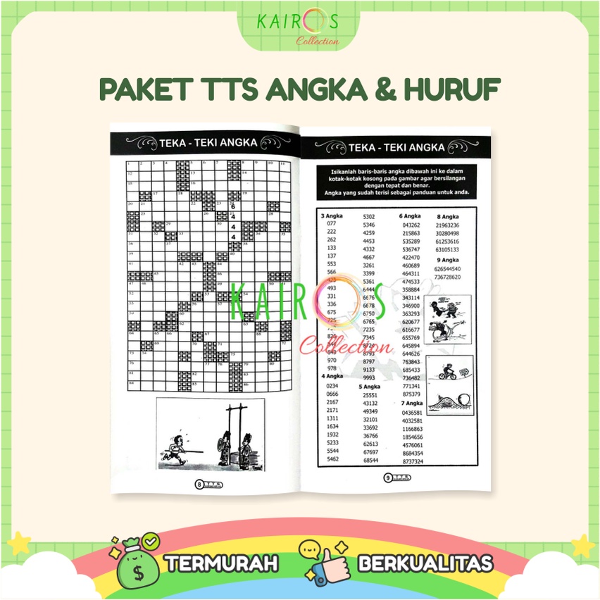 Paket hemat TTS Angka dan TTS Huruf (Teka Teki Silang)