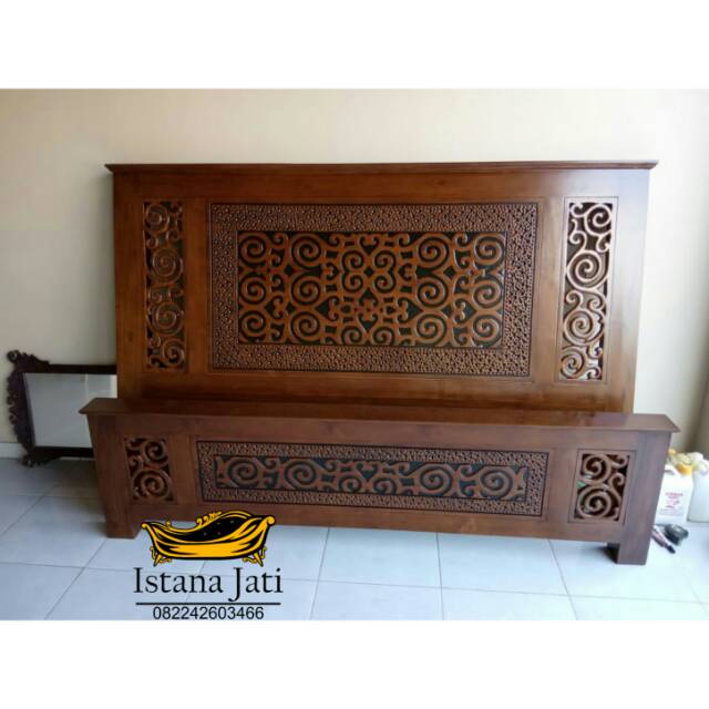 Dipan tempat tidur ukir jati/dipan kasur minimalis jati/dipan anak tingkat minimalis jati/bufet tv