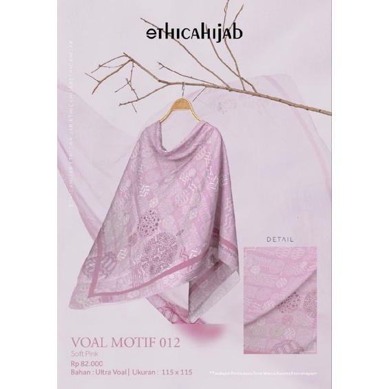 KERUDUNG SEGI EMPAT ETHICA VOAL MOTIF 012 VOAL MOTIF 12