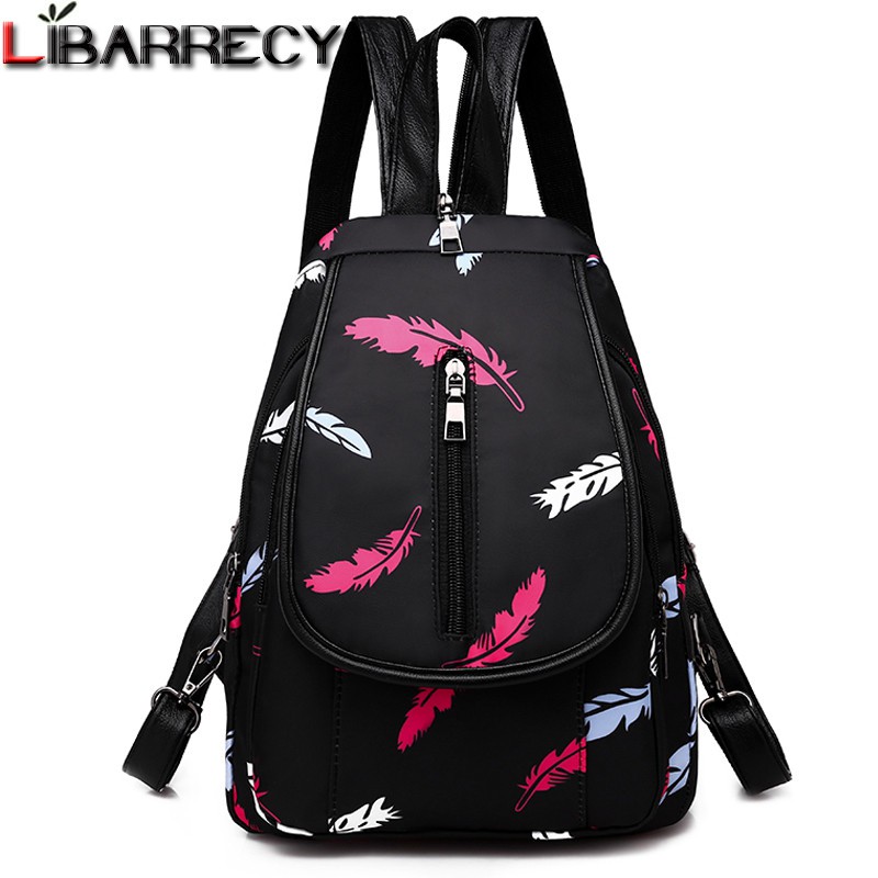 Super Seller Import Produk Fashion Oxford Ransel Wanita Anti-Theft Bulu Cetak Tas Sekolah untuk
