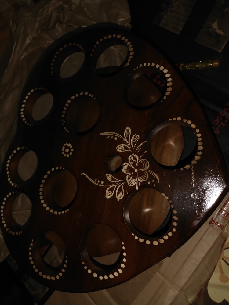 Tempat Aqua Gelas Model Love Dari Kayu Jati