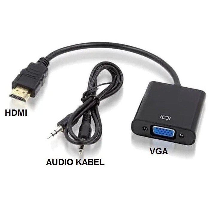 CONVERTER HDMI TO VGA + AUDIO - KABEL HDMI TO VGA WITH AUDIO