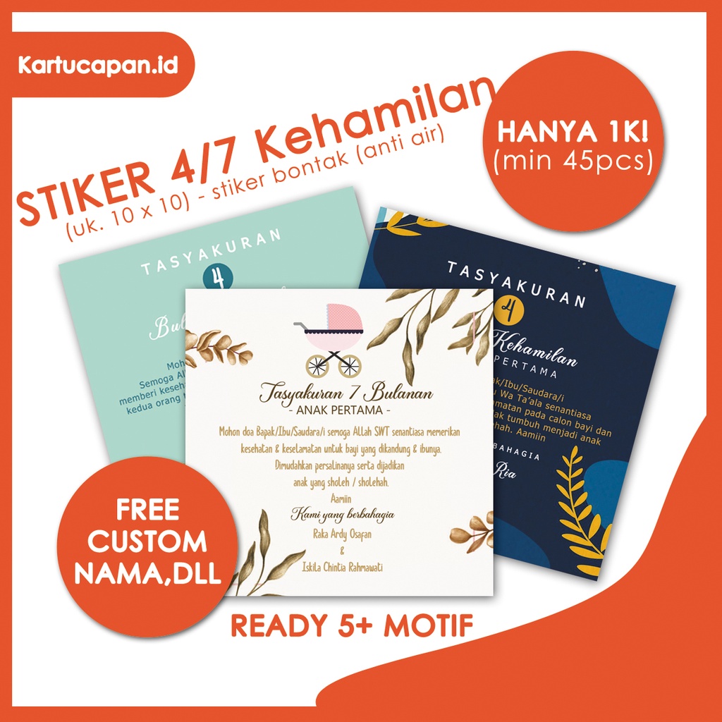 

Stiker Label Tasyakuran 4/7 Bulan Kehamilan / Hang Tag Tasyakuran 4/7 Bulanan