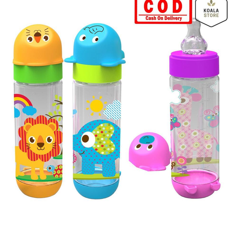 [KODE 8877] Baby Safe Botol Susu Bayi 250 ml Dengan Garis Takar Berkarakter Hewan yang Lucu BPA Free