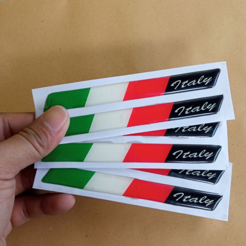 STICKER STIKER TIMBUL 3D RESIN EMBLEM ITALY MOTOR &amp; MOBIL SATU SET 03