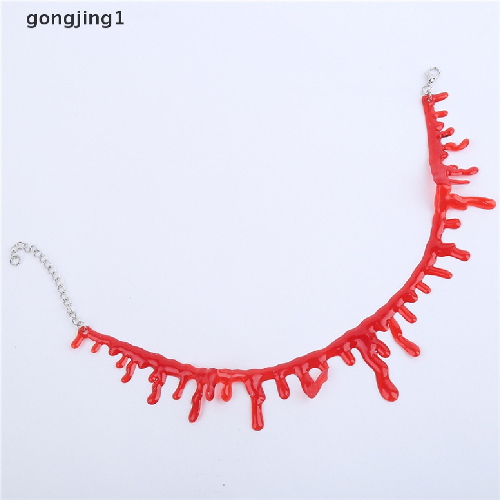 Kalung Choker Desain Darah Merah Gaya Punk Rock Untuk Pesta Halloween