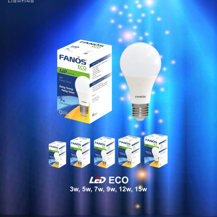 Fanos Lampu Led Eco 15 Watt - Bohlam Bergaransi 15W 15Watt 15 W Putih Cool Daylight