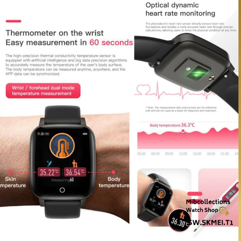 Jam Tangan Smart Watch SKMEI T1 Original / Smart Watch Skmei T1 Waterproof
