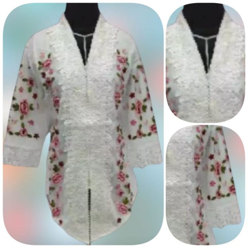 Promo Kebaya Encim Senada Modern Katun Import Aplikasi Brukat Renda  Bordir Abaya Wanita