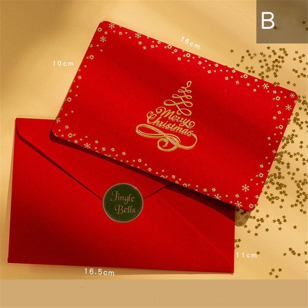 R-flower Christmas Greeting Card Wedding Birthday Kartu Ucapan Terbaik Dengan Amplop Stiker Syukuran Bronzing