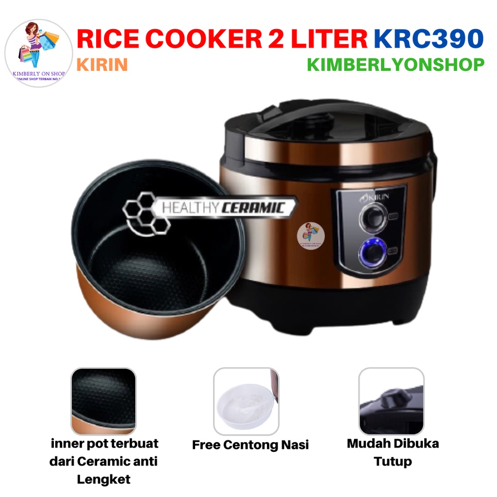 Rice Cooker Magic Com KIRIN Ceramic 2 Liter KRC 390