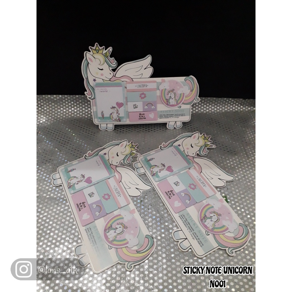 

STICKY NOTES MOTIF UNICORN / STICKY NOTE KARAKTER penggaris