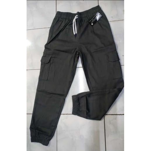 Celana Joger Cargo Pria Wanita (unisex) all Varian Hitam Abu Mocca Krem Army / Jogger Cargo Ukuran 27 - 38