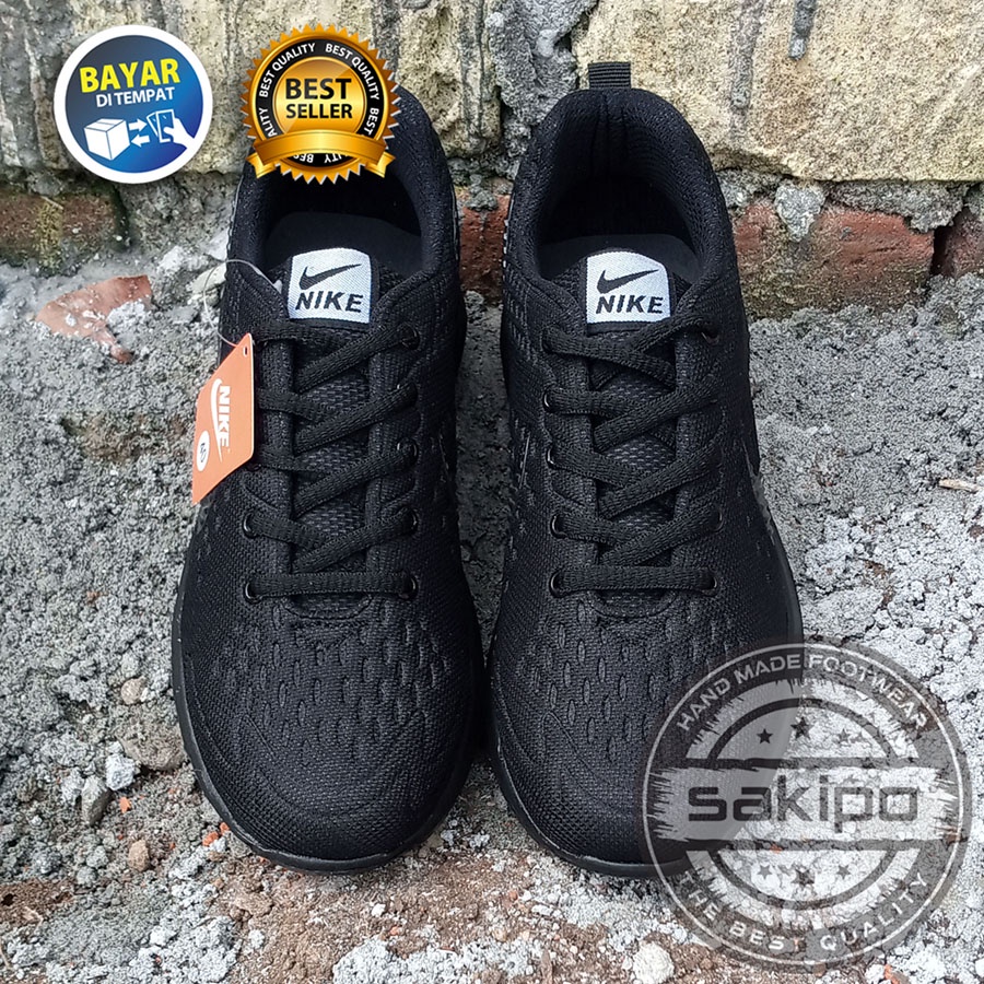 PROMO ANAK SEKOLAH !! SEPATU SEKOLAH HITAM POLOS SD SMP SMA SMK KULIAH / SEPATU KERJA JOGGING HITAM PRIA WANITA / SEPATU SENAM AEROBIK HITAM / SAKIPO