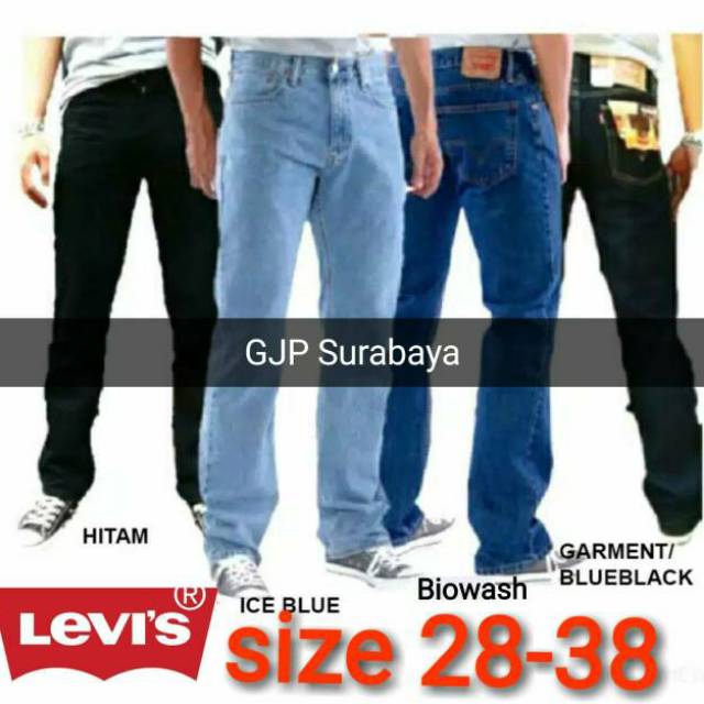 celana kerja pria jeans denim panjang size 27 - 38