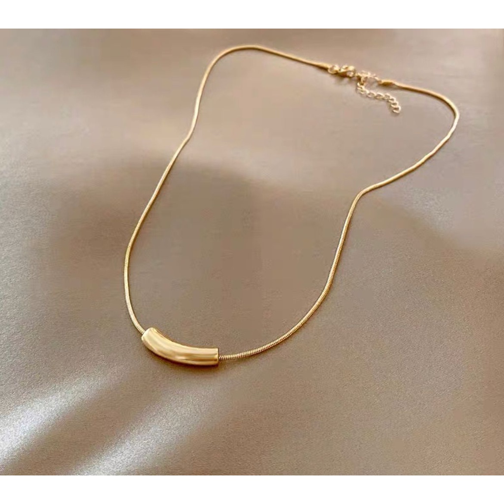 KALUNG RANTAI CHOCKER GAYA FASHION KOREA TITANIUM WARNA GOLD ROSEGOLD SILVER IMPOR POLOS