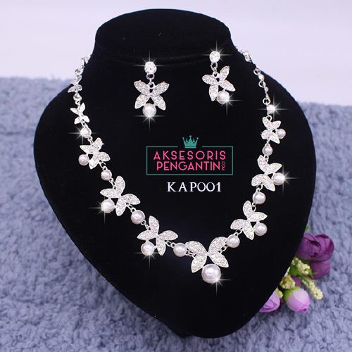 [PRODUK TERLARIS] SET KALUNG ANTING PESTA AKSESORIS WEDDING KUPU-KUPU KAP001