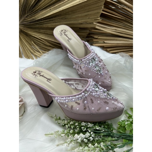 Rafaizoutfit sepatu wanita angela lavender tinggi 9cm tahu