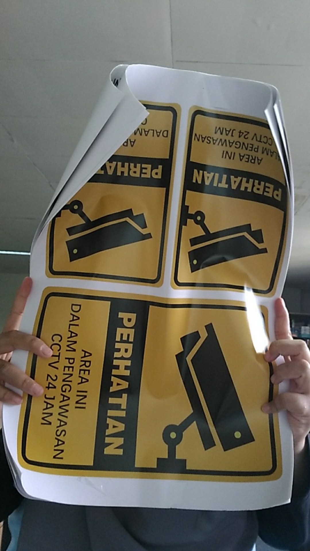 Wpsbgs Label Sign Mt004 Cctv Sticker 3 Label 30x45 Wallsticker Wal Stiker Dinding