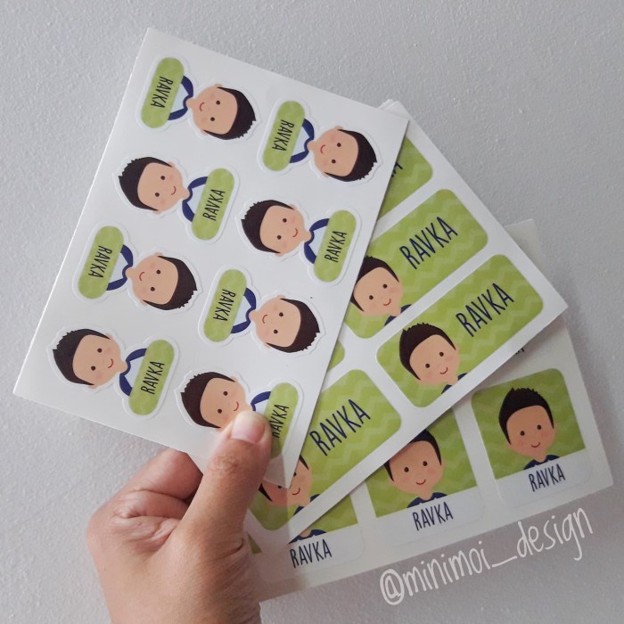 

LABEL NAMA waterproof sticker nama anti air alat tulis