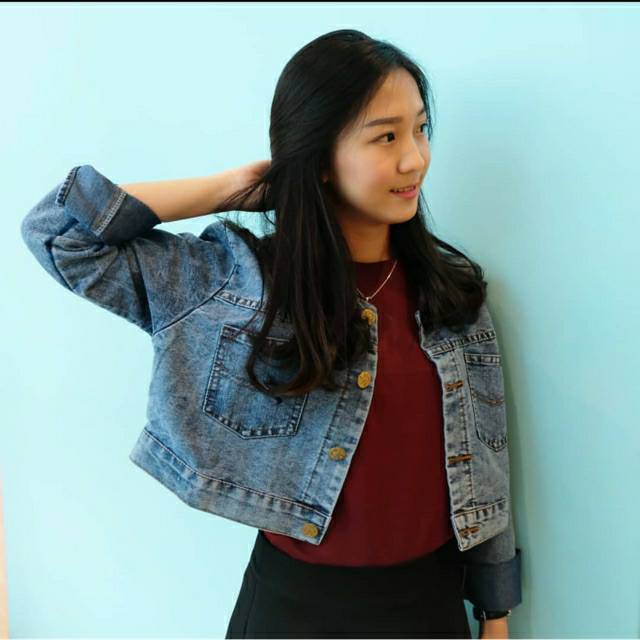 Jaket levis wanita crop denim//Jaket jeans crop sexy