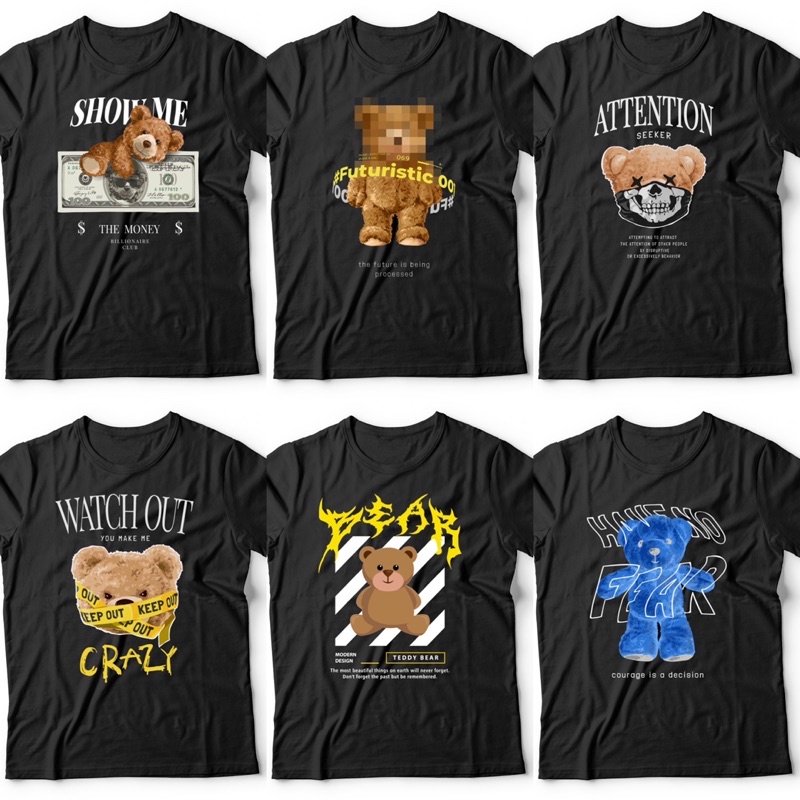 Kaos Teddy Bear V1 | Kaos Santai | Kaos Distro | Kaos Pria | Kaos Unisex | Baju Pria | Kaos Wanita