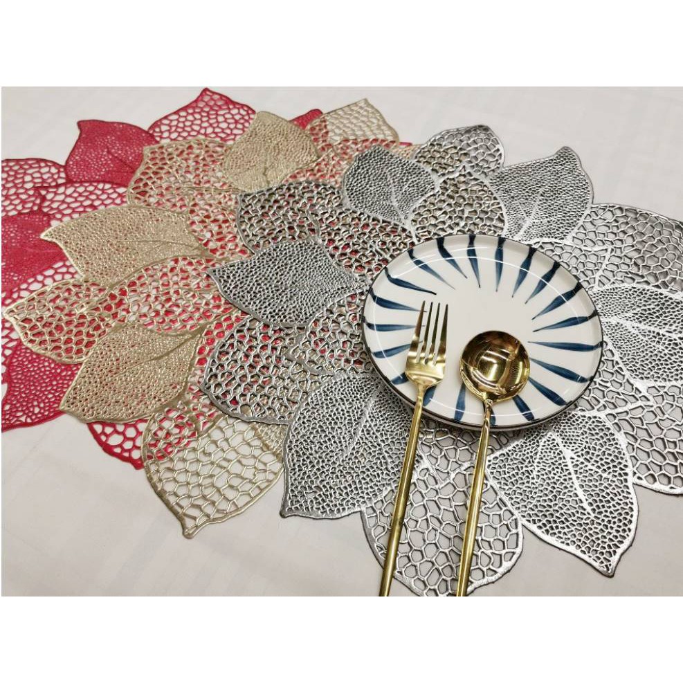 PVC Flower Placemat Tatakan Alas Piring Meja Makan Tahan PVC Flower Placemat Tatakan Alas Piring Meja Makan Tahan
