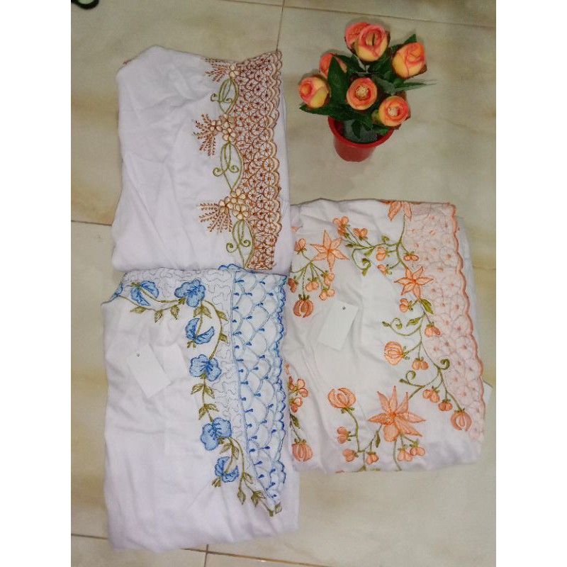 Mukena Bordir|Mukena Putih|Mukena Terusan|Mukena Dewasa Remaja