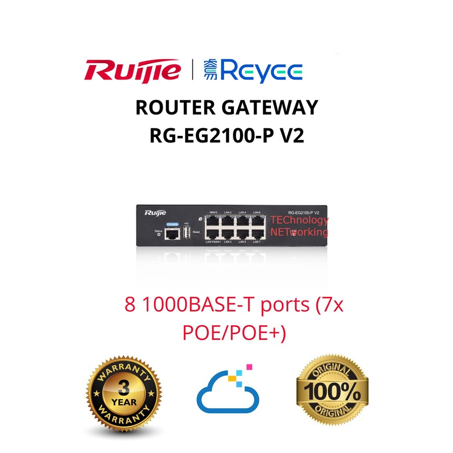 Ruijie Reyee RG-EG210G-P 10-Port Gigabit PoE Cloud Managed Gateway