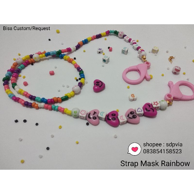 strap mask rainbow/tali masker/tali kacamata DIY