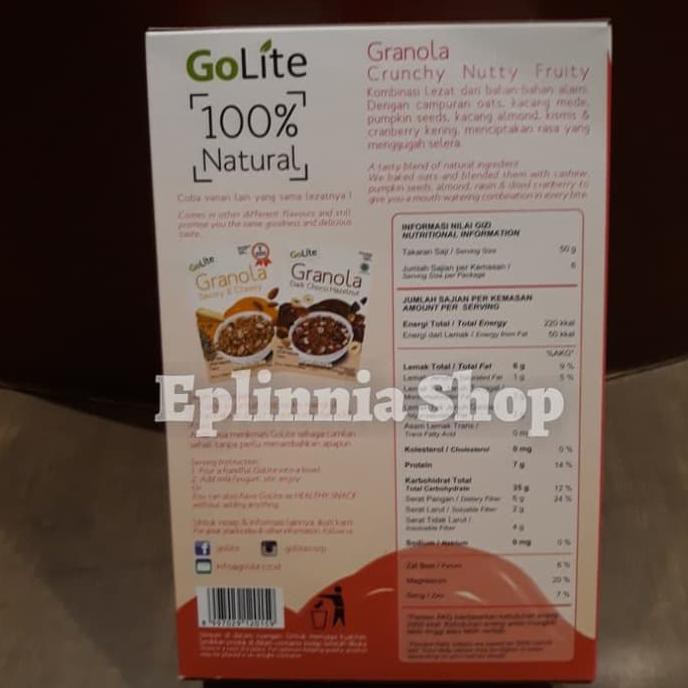 

GO LITE GRANOLA CRUNCHY NUTTY FRUITY 300GR