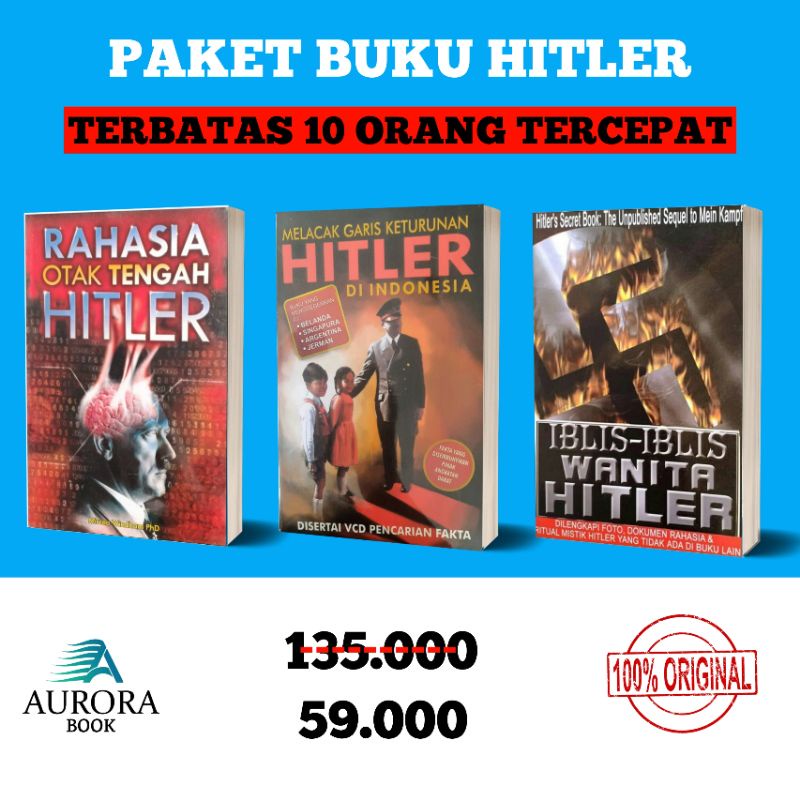 PAKET BUKU YAHUDI ISI 6 BUKU - PINTU GERBANG EMAS ISRAEL Dll ORIGINAL-PAKET HITLER