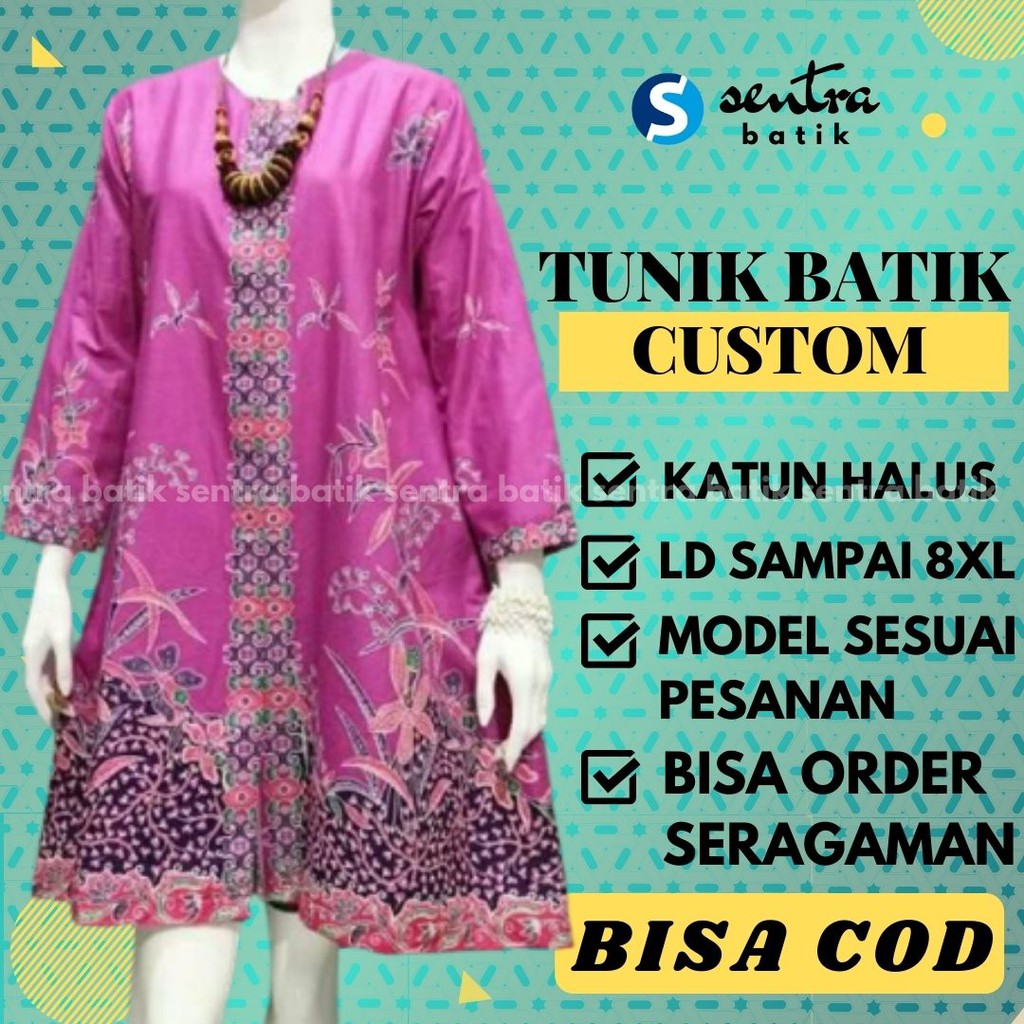 ATASAN BATIK TUNIK WANITA MODERN BATIK KERJA WANITA DRESS BATIK BATIK WANITA MODERN JUMBO