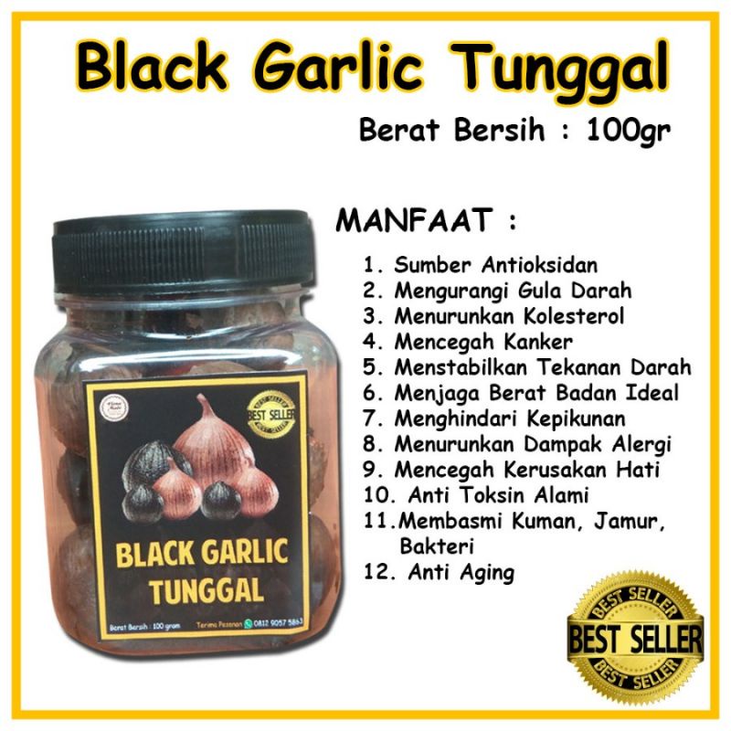 

Black Garlic Tunggal Hitam, premium ( BUKAN BAWANG KATING HITAM)