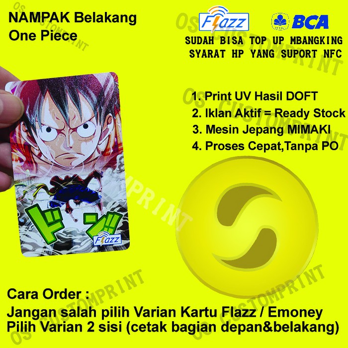 CUSTOM FLAZZ BCA GENERASI 2 ATAU EMONEY - ONE PIECE