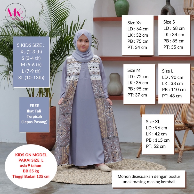 GAMIS COUPLE IBU DAN ANAK PEREMPUAN FAMILY SET KOKO MUSLIMAH ARYA DIYANA SET