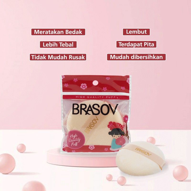 BRASOV Spons Bedak Bulat 1 Pcs Sponge Puff Make Up Tools Foundation XX-CT-SPONS Krem Beauty