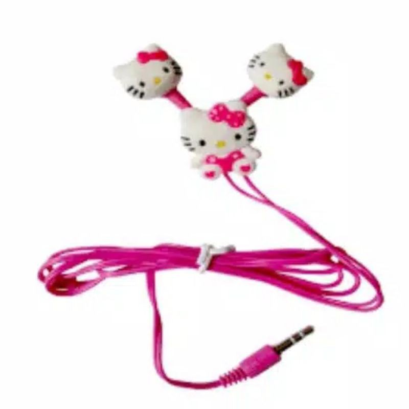 headset karakter hello kitty/doraemon/ Earphone/earplug/hf/handsfree/hands free/tali/gantungan