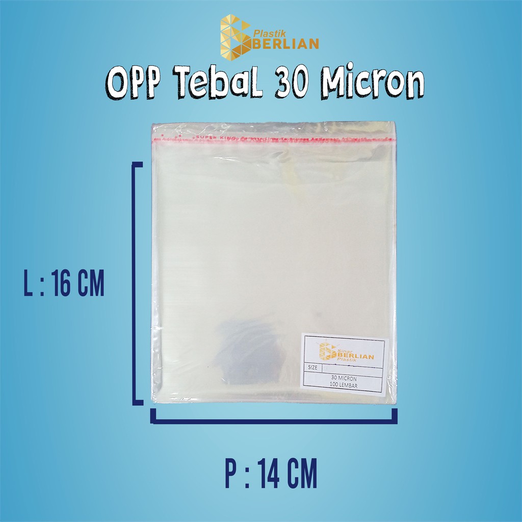 

14 X 16 cm Plastik OPP TEBAL 30 MICRON (100 lbr)