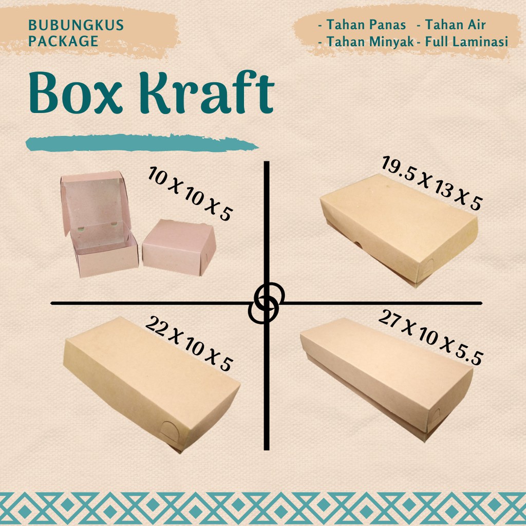 

Box Kraft 25pcs / Box Brownies / Dus Bronis / Box Bakery / Dus Martabak