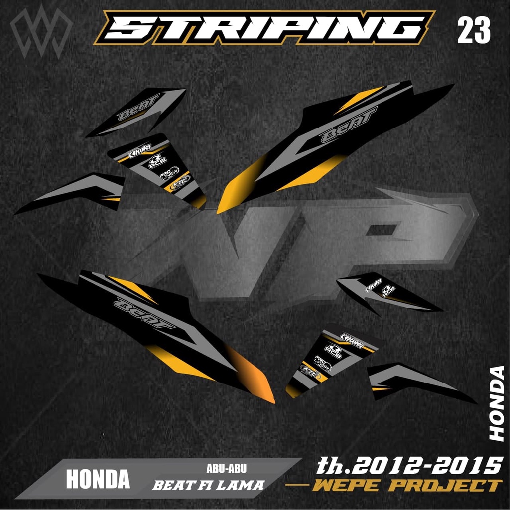 Stiker Striping Motor Beat Fi 2013 2014 2015 - Striping Sticker Variasi Lis Skotlet Motor Honda Beat