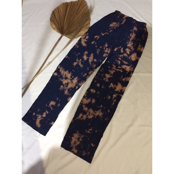 Celana Kulot Kolor Panjang Adem Santai Rumah Rumahan Wanita Perempuan Motif Tie Dye Murah Meriah War