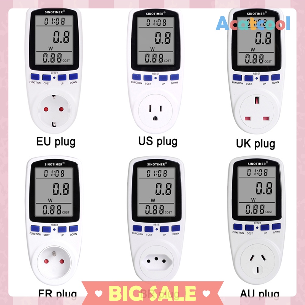 Plug in Power Meter Electricity Analyzer Monitor Socket Voltage Wattmeter