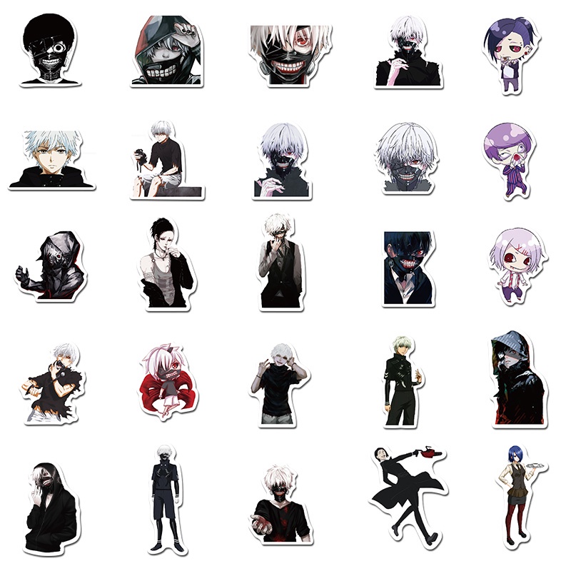 50pcs Stiker Anime Jepang Tokyo Anti Air Untuk Koper Mobil Laptop Sepeda Motor Notebook stickers