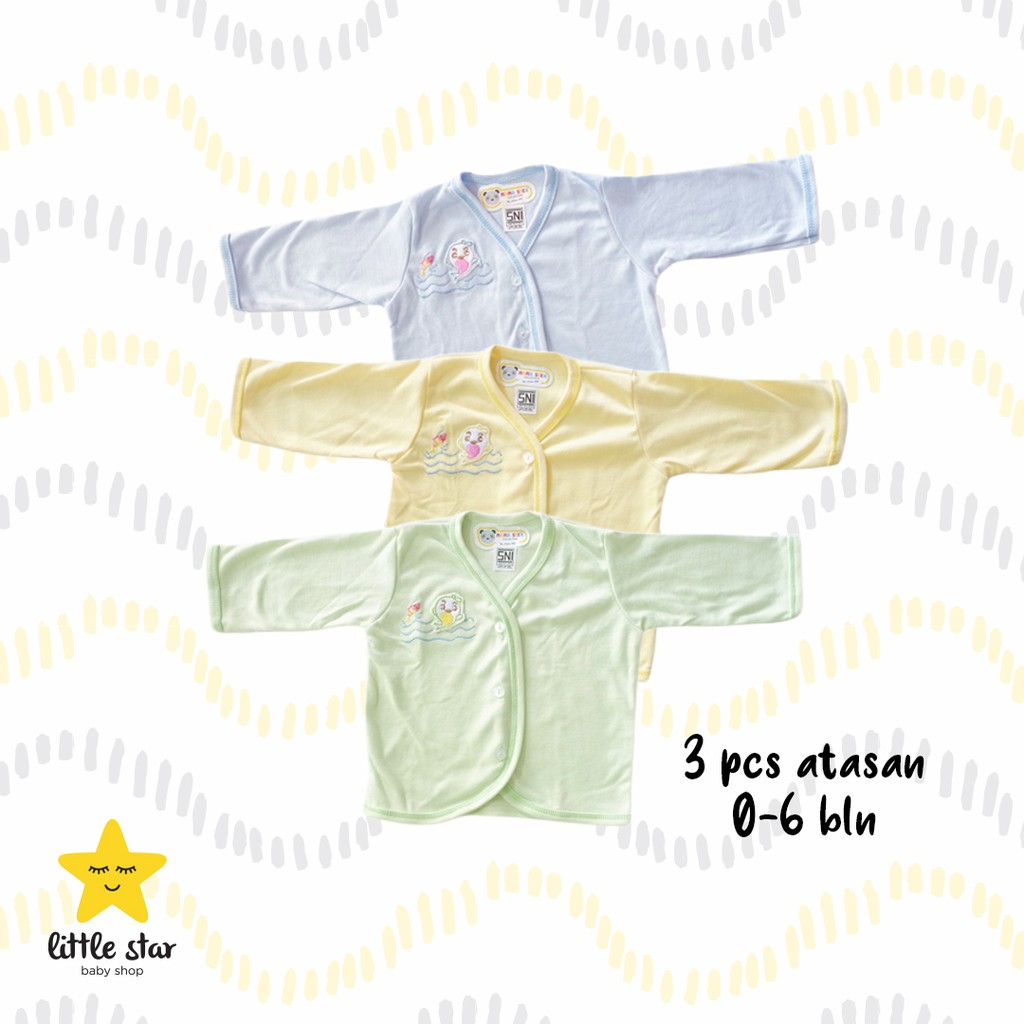 Mama Sien 3 PCS Kaos Atasan Lengan Panjang Anak Bayi Cewek Cowok