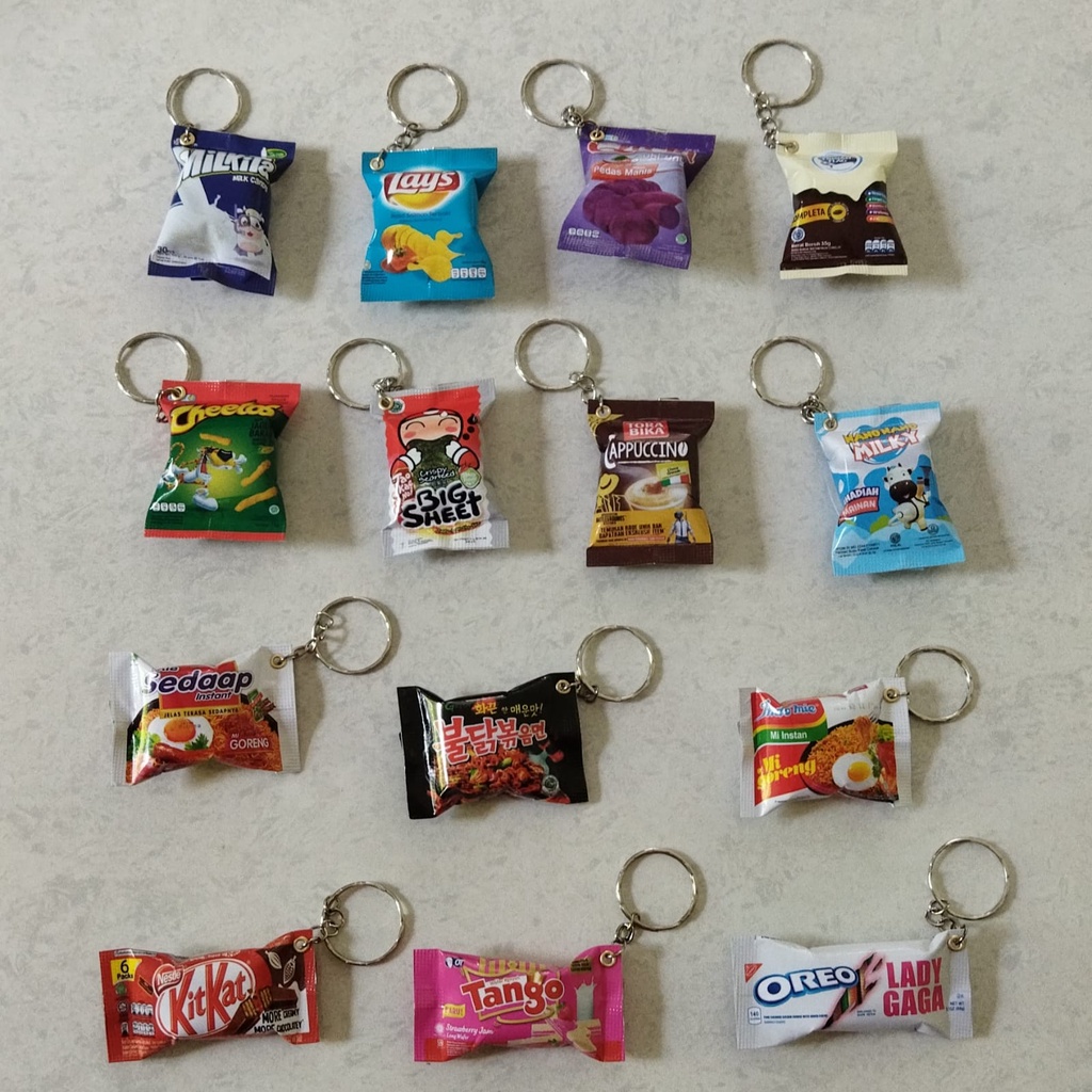 GANTUNGAN KUNCI MINIATUR SNACK SOUVENIR PESTA NIKAH  KADO ULTAH DAN UNDANGAN MAGNET KULKAS