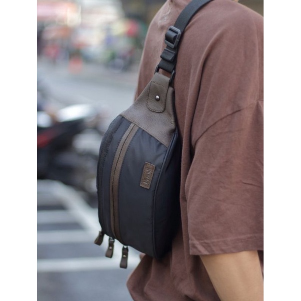 Waistbag/Pusiill Am.0.12/Kulit asli+ Nylon waterproof/taspinggang/tasbahu