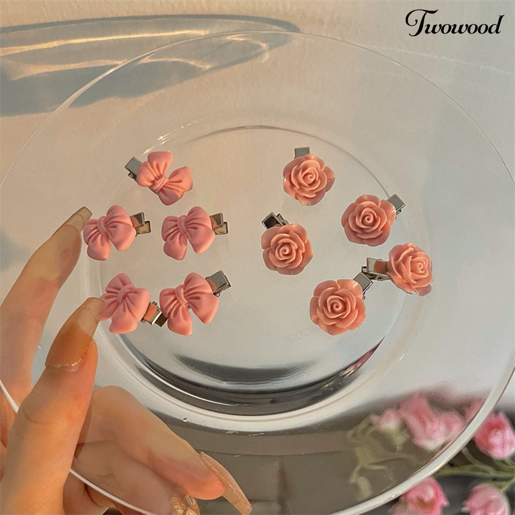 Jepit Rambut Bentuk Bunga Mawar Bahan Alloy Anti slip Untuk Wanita