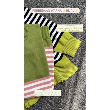 Outerres - AERI KNIT TOP | Atasan Sweater Pita Coquette Stripe