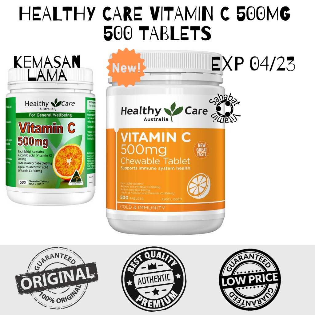 Healthy Care Vitamin C 500mg 500 tablets / Imun Shopee Indonesia